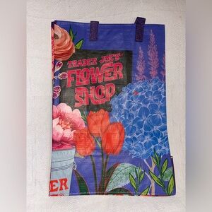 Trader Joe's Collectible Flower Shop Purple and Red Floral Tote Bag RARE